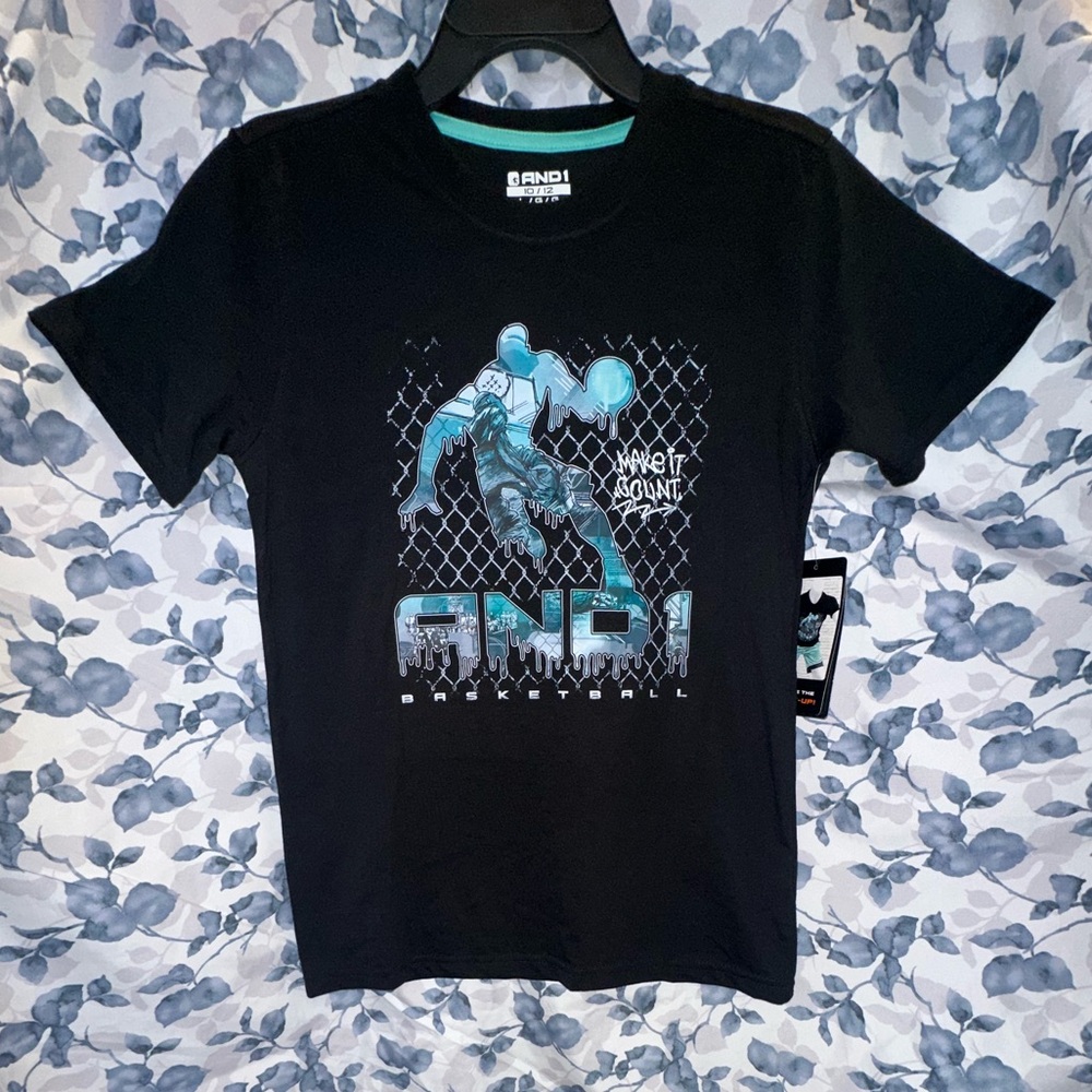 AND1 Boy Large Black Graphic T-Shirt